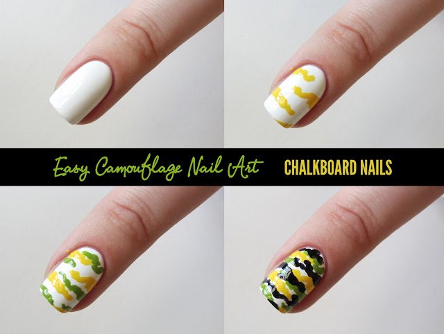 Easy Camouflage Nail Art