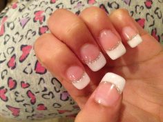 French Nails With Glitters
