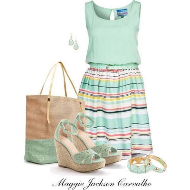 Fresh Mint Outfit Idea for Summer