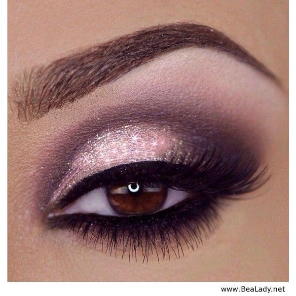 Glittery Pink Eye Makeup Look