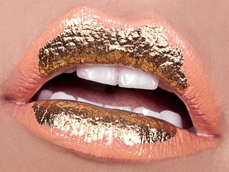 Gold and Peach Lips
