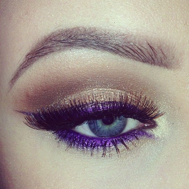 Gold and Purple Eye Makeup Look