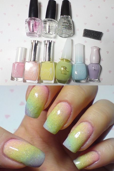 Gradient Nails with Glitter