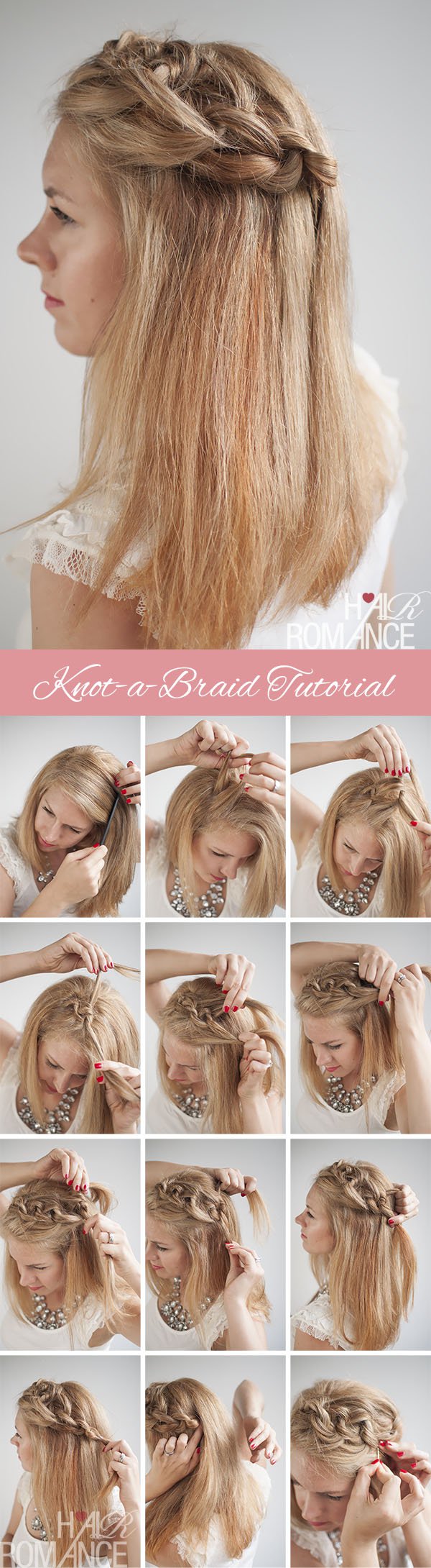 Knotted Braided Hairstyle Tutorial