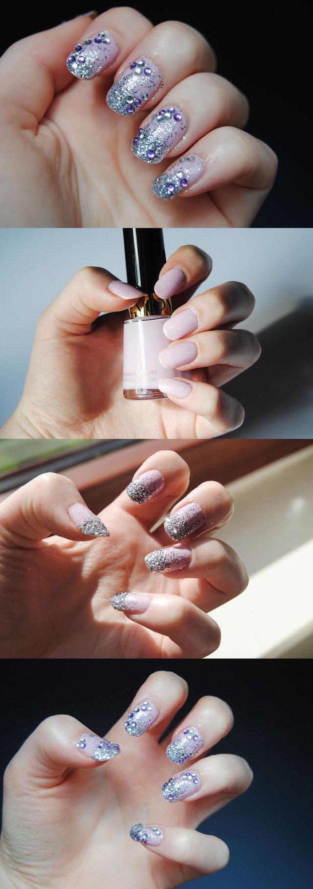 Lilac Jewelled Nails
