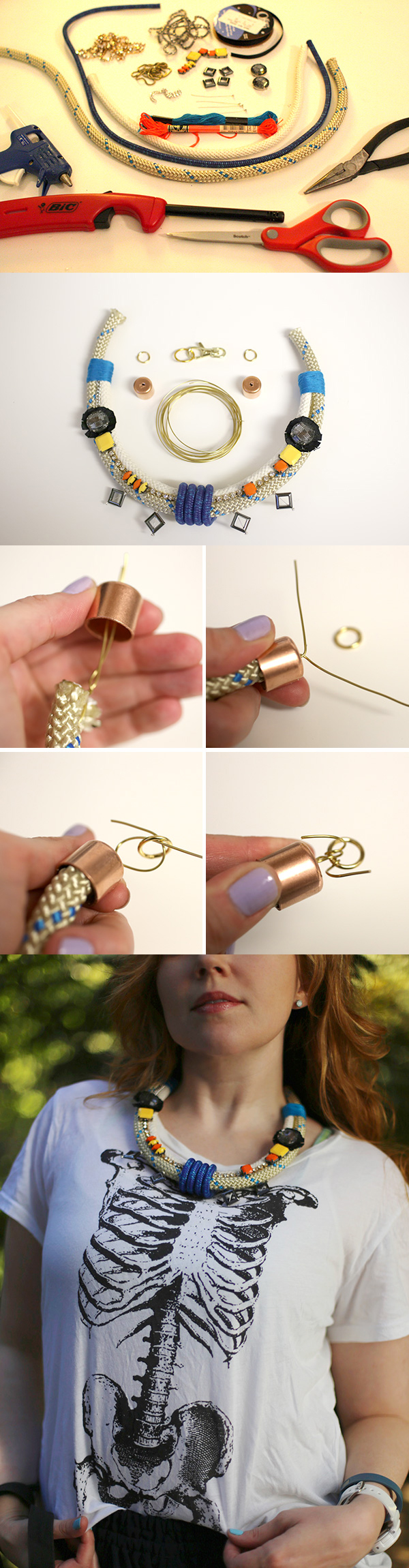 Lovely DIY Rope Necklace Tutorial