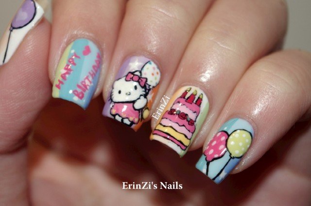 Lovely Hello Kitty Nail Design