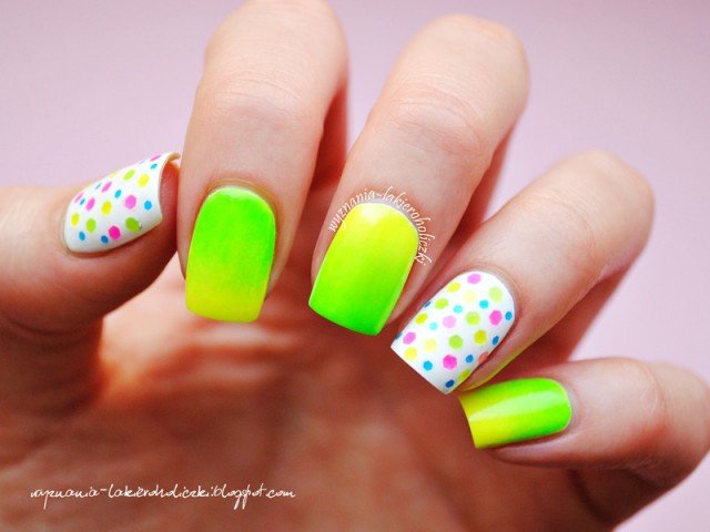 Neon Nails with Dots