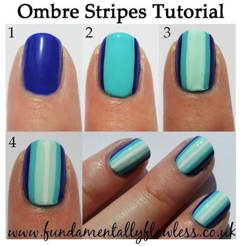 Ombre Stripe Nails