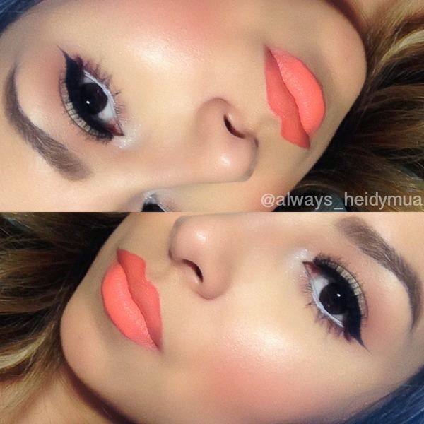 Orange Lips With Cat Eyes