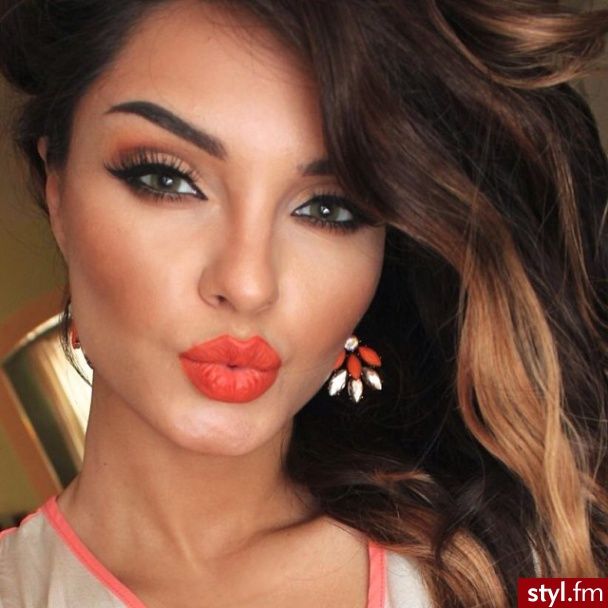 Orange Lips With Perfect Eyes