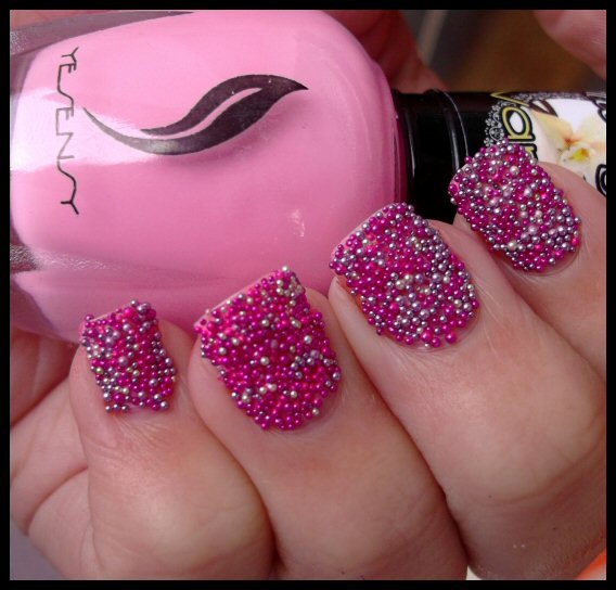 Pink Embellished Nails