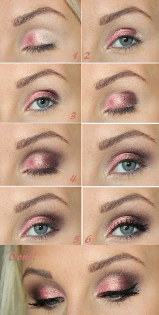 Pink Eye Makeup Tutorial for Blue Eyes