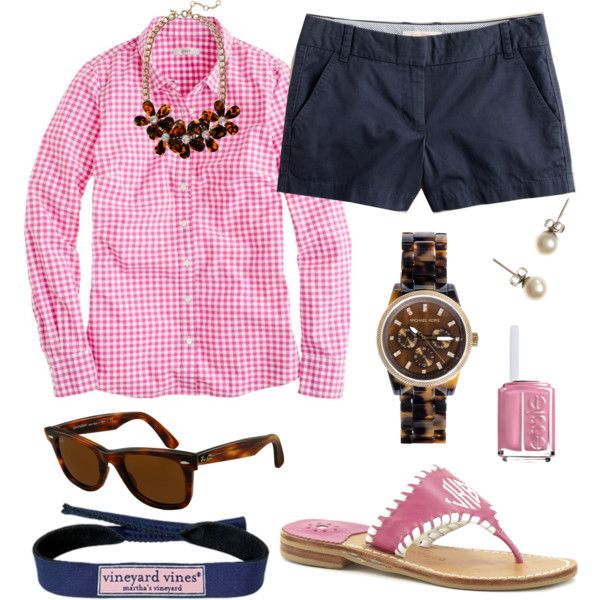 Pink Plaid Outfit Idea with Shorts