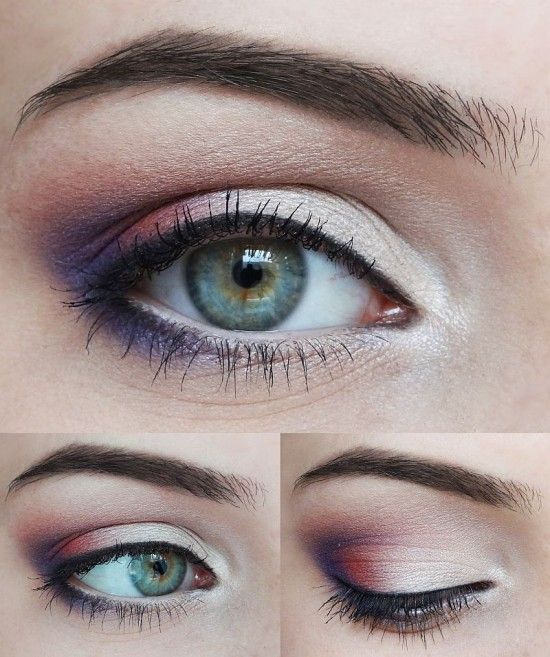 Pink, White and Purple Eye Makeup