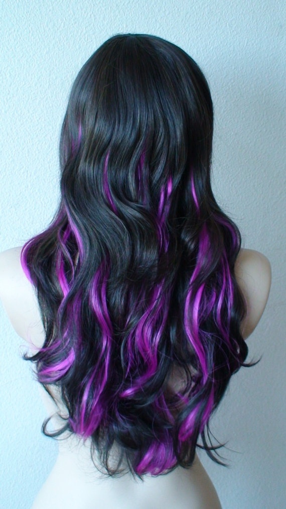 purple long hair to purple short hair, from purple curls to purple ...