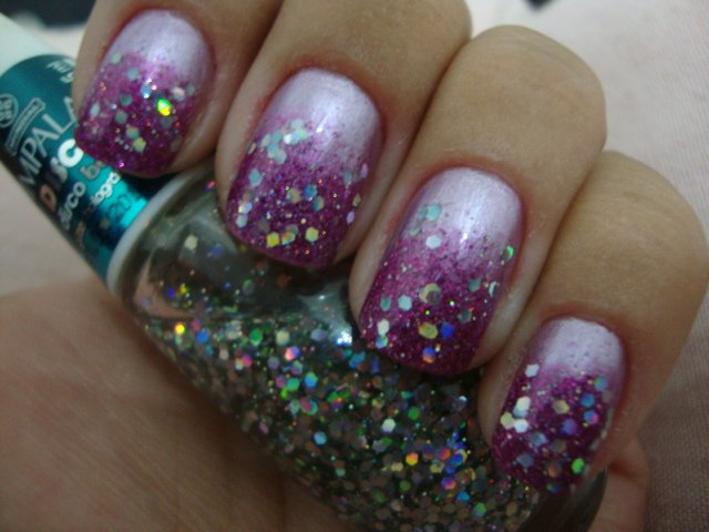Purple Embellished Nails
