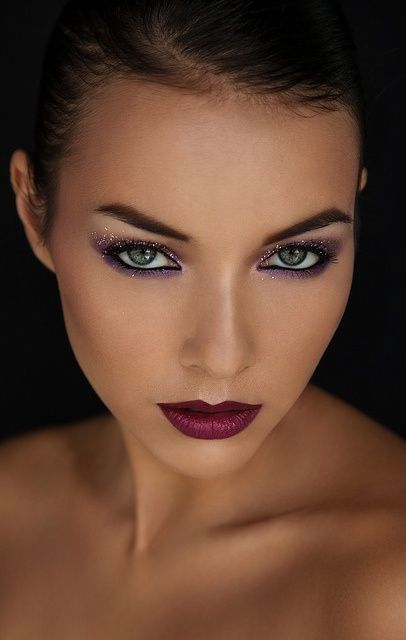 Purple Lips and Glittery Eyes