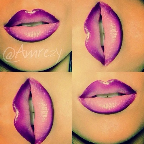 Purple Ombre Lips Makeup