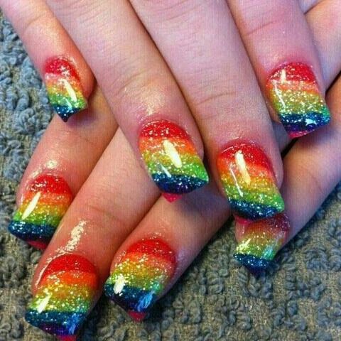 Rainbow Gel Nails