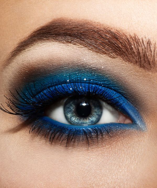 Shimmery Blue Eye Makeup