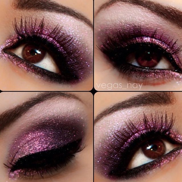 Shimmery Pink Smokey Eye Makeup Look