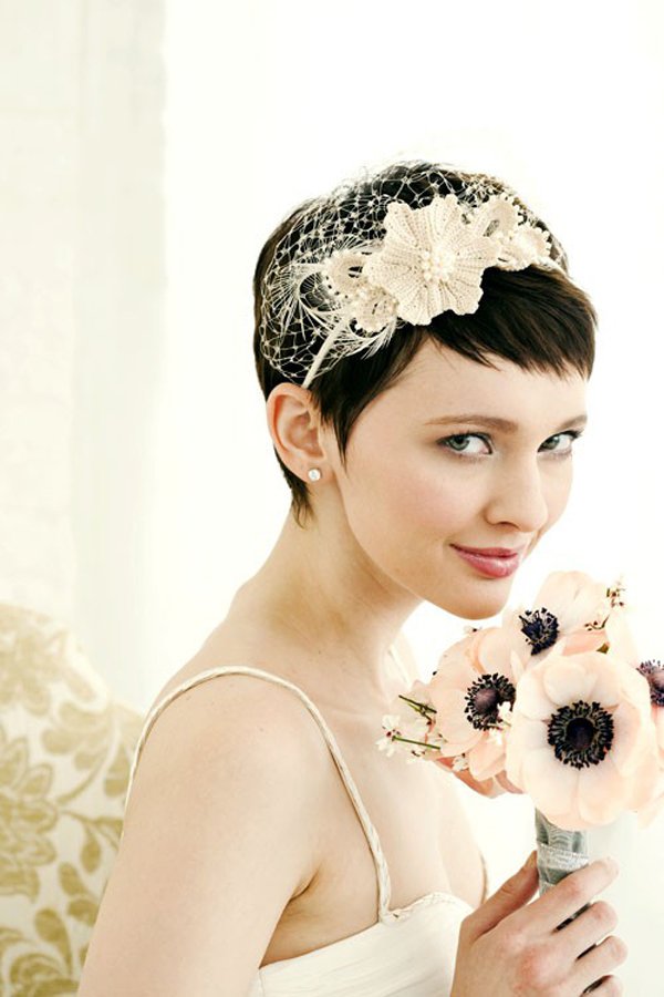 Simple Short Bridal Hairstyle