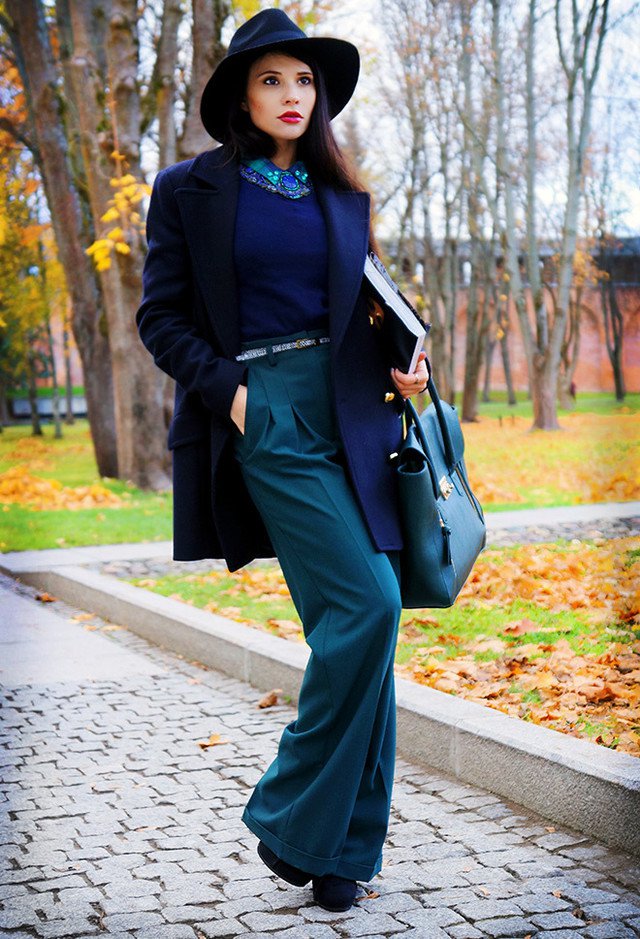 Sophisticated Blue Outfit Idea