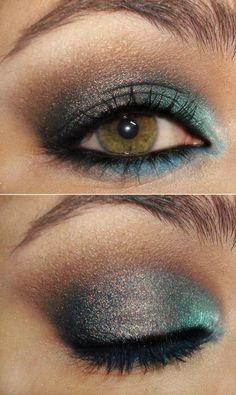 Sparkling Teal Eye Makeup
