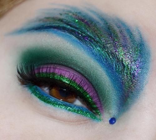 Vibrant Peacock Inspired Eye Makeup Look