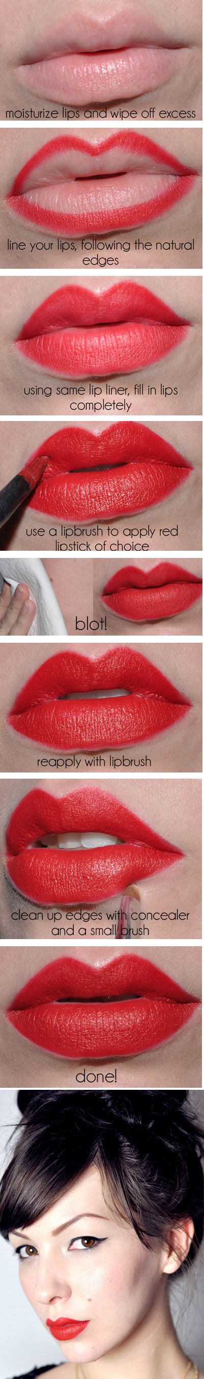 Vintage Red Lips Tutorial