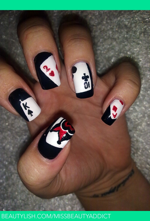 Black Card Nail Design