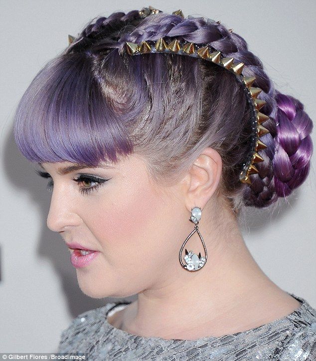 Braided Purple Bun for Kelly Osbourne Hairstyles