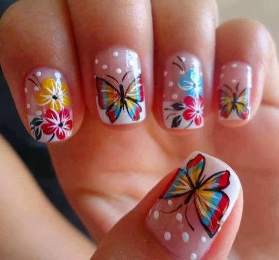 Butterfly Nail Design for Clear Nails