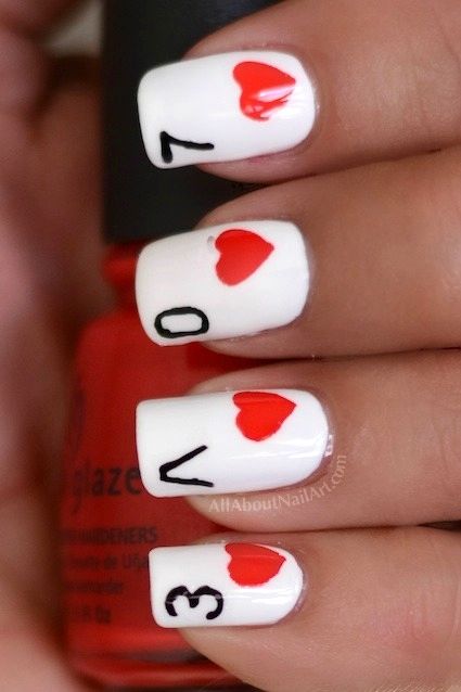 Card Nail Design for Valentine's Day