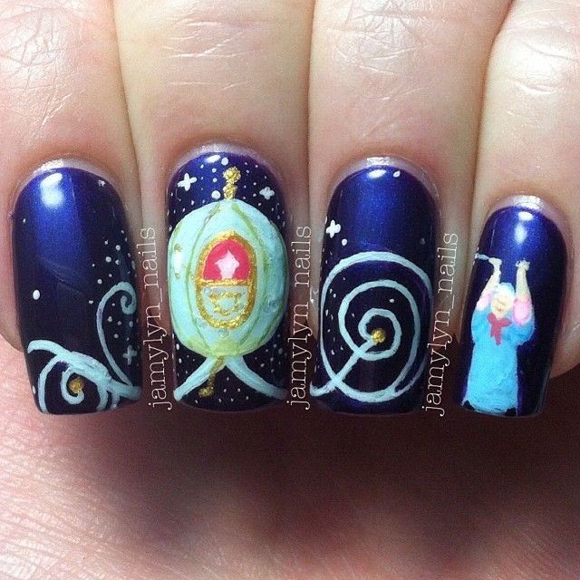 Cinderella Themed Nails