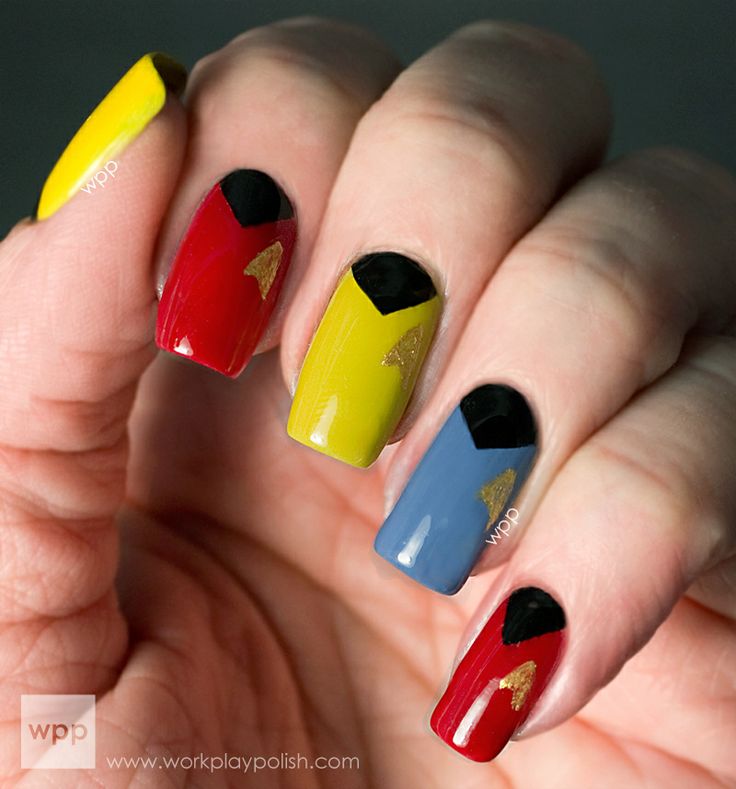 Colorful Star Trek Nail Design