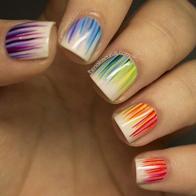 Cool Rainbow Nail Art Design