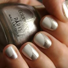 Cool White and Silver Nail Design