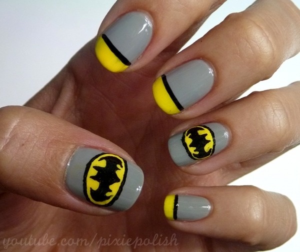 Cute Batman Nail Art Design