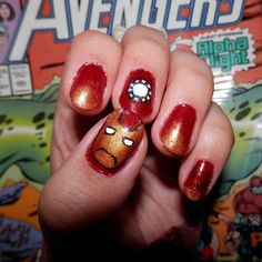 Cute Iron Man Nails