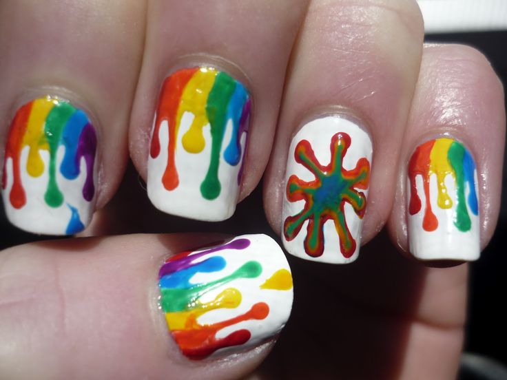 Cute Rainbow Nail Art Design
