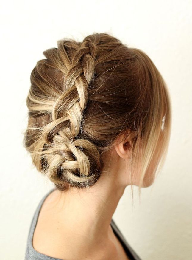 Dutch Braid Updo for Party Hairstyle