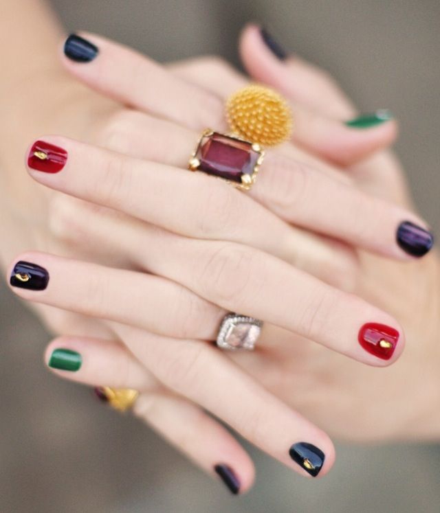 Embellished Colored Nails