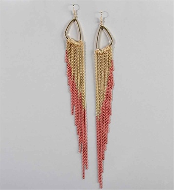 Gold and Pink Ombre Earrings