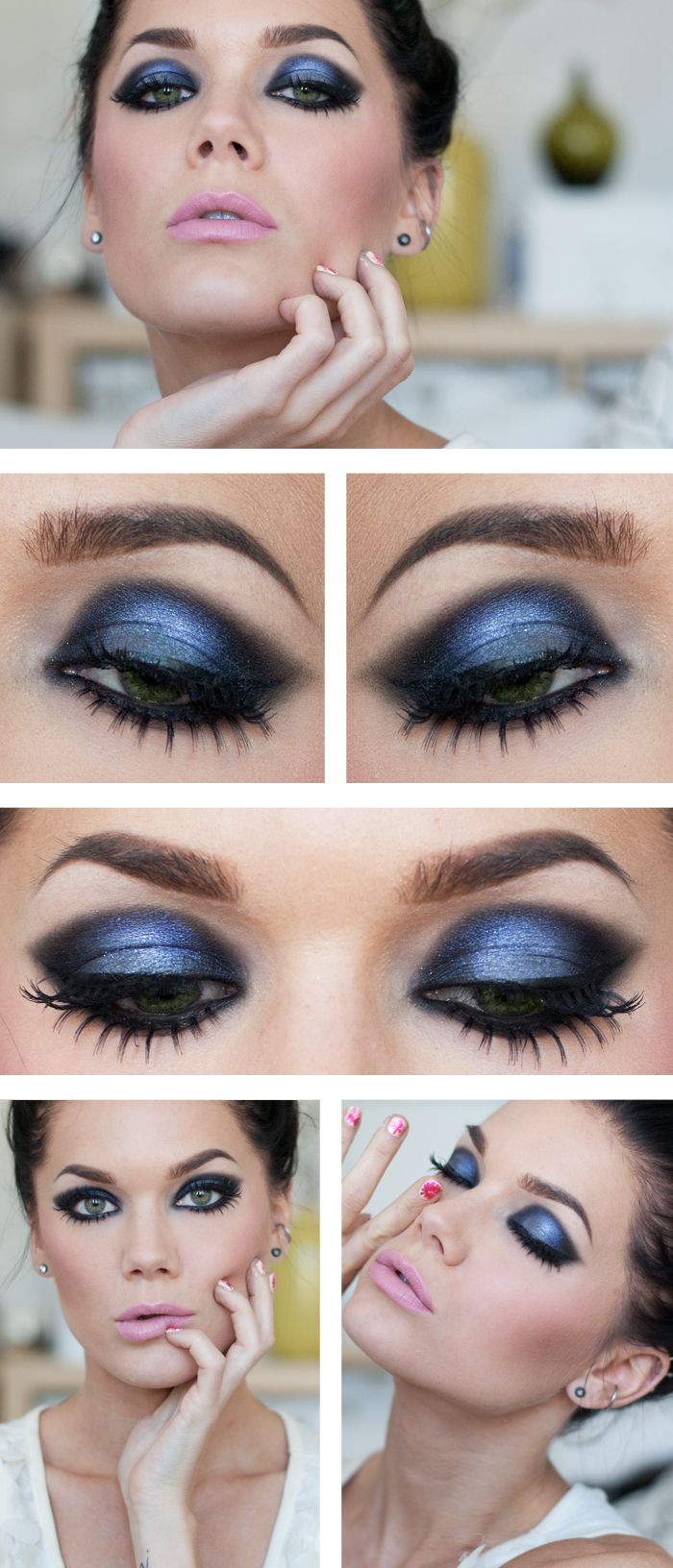 Gorgeous Blue Smokey Eyes for Party Eye Makeup