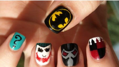 Lovely Batman Nail Art Design