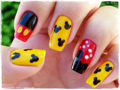 Lovely Mickey Mouse Nail Art Design