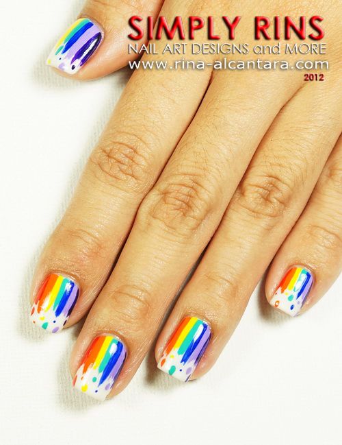 Lovely Rainbow Nail Art Design