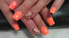 Orange Nail Design for Clear Nails
